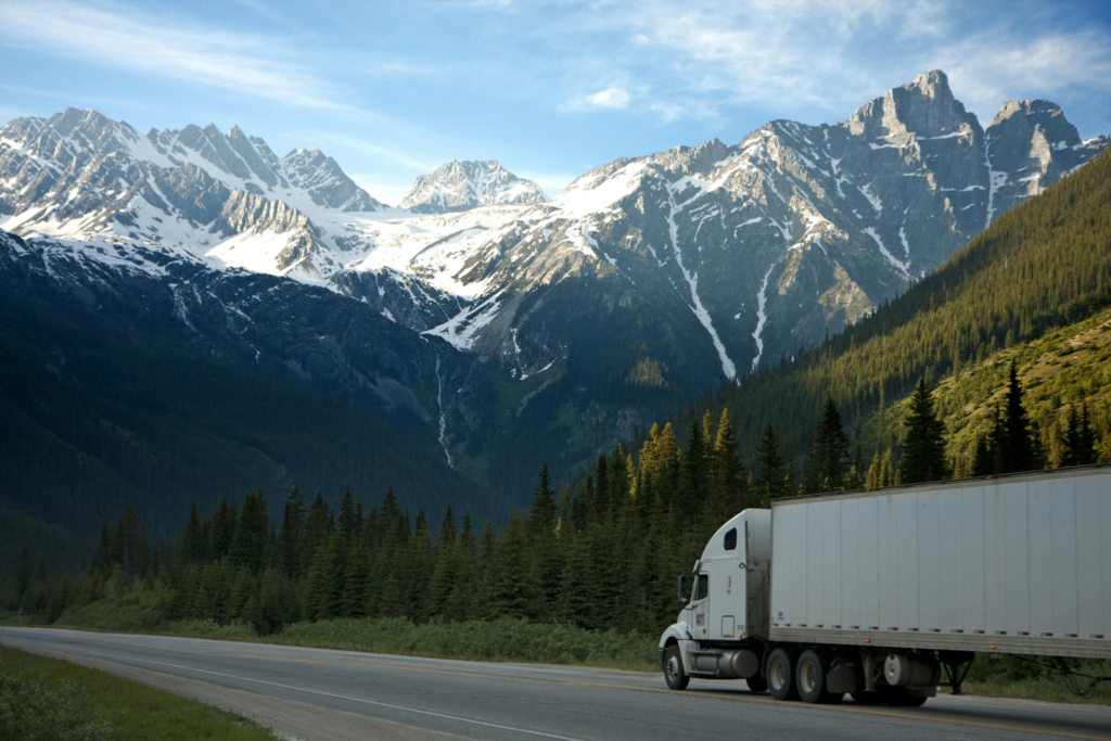 truck on a mountain road